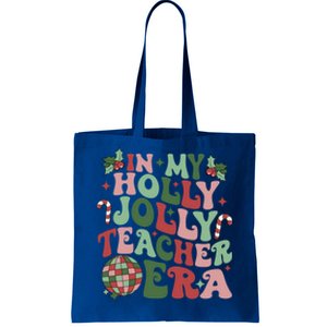 In My Holly Xmas Jolly Teacher Era Teacher Vibes Christmas Gift Tote Bag