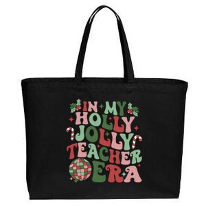 In My Holly Xmas Jolly Teacher Era Teacher Vibes Christmas Gift Cotton Canvas Jumbo Tote