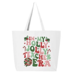 In My Holly Xmas Jolly Teacher Era Teacher Vibes Christmas Gift 25L Jumbo Tote