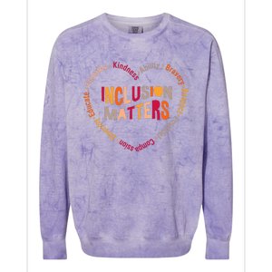 Inclusion Matters Heart Autism Awareness Special Education Colorblast Crewneck Sweatshirt