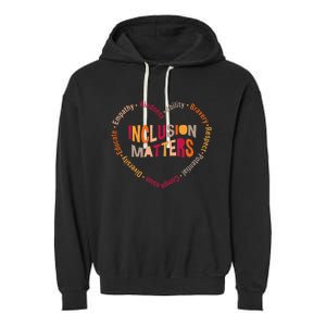 Inclusion Matters Heart Autism Awareness Special Education Garment-Dyed Fleece Hoodie