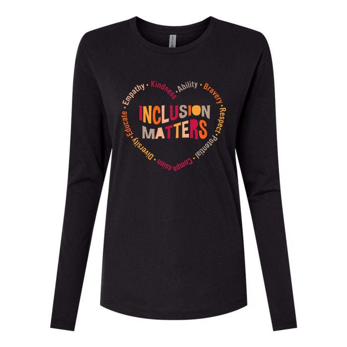 Inclusion Matters Heart Autism Awareness Special Education Womens Cotton Relaxed Long Sleeve T-Shirt