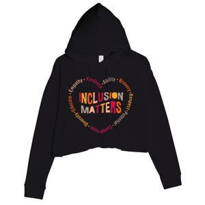 Inclusion Matters Heart Autism Awareness Special Education Crop Fleece Hoodie