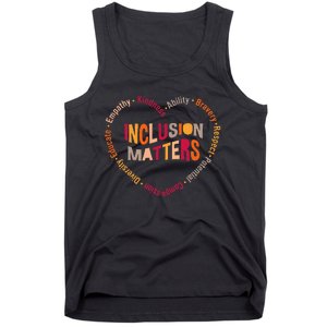 Inclusion Matters Heart Autism Awareness Special Education Tank Top