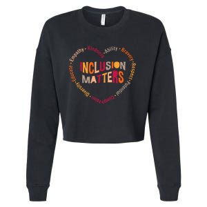 Inclusion Matters Heart Autism Awareness Special Education Cropped Pullover Crew