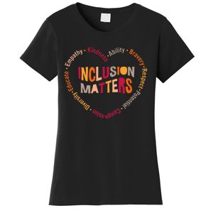 Inclusion Matters Heart Autism Awareness Special Education Women's T-Shirt