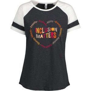 Inclusion Matters Heart Autism Awareness Special Education Enza Ladies Jersey Colorblock Tee