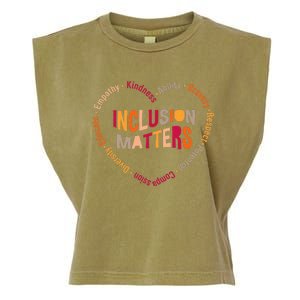 Inclusion Matters Heart Autism Awareness Special Education Garment-Dyed Women's Muscle Tee