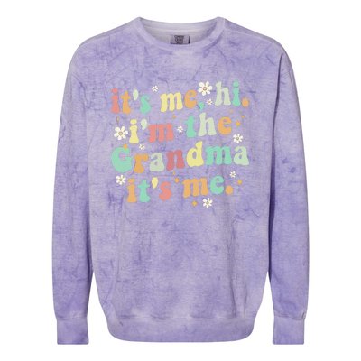 ItS Me Hi IM The Grandma ItS Me Women Colorblast Crewneck Sweatshirt