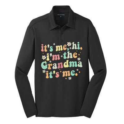 ItS Me Hi IM The Grandma ItS Me Women Silk Touch Performance Long Sleeve Polo