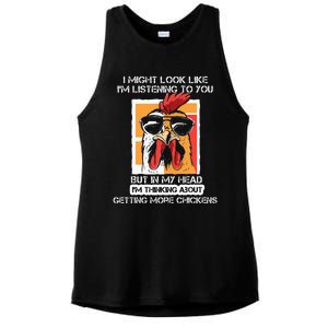 In My Head Im Thinking About Getting More Chickens Farmer Ladies PosiCharge Tri-Blend Wicking Tank