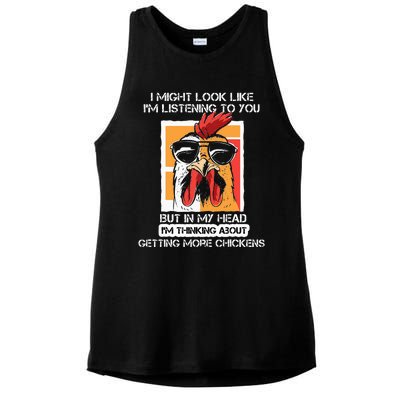 In My Head Im Thinking About Getting More Chickens Farmer Ladies PosiCharge Tri-Blend Wicking Tank