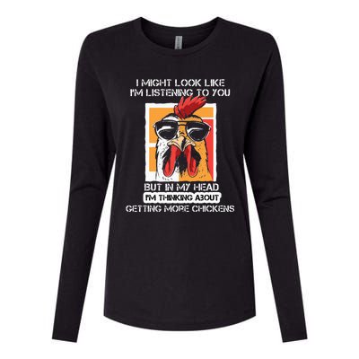 In My Head Im Thinking About Getting More Chickens Farmer Womens Cotton Relaxed Long Sleeve T-Shirt