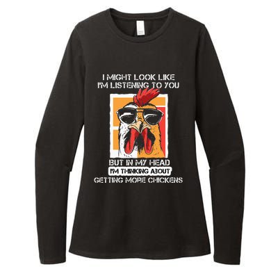 In My Head Im Thinking About Getting More Chickens Farmer Womens CVC Long Sleeve Shirt