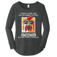 In My Head Im Thinking About Getting More Chickens Farmer Women's Perfect Tri Tunic Long Sleeve Shirt