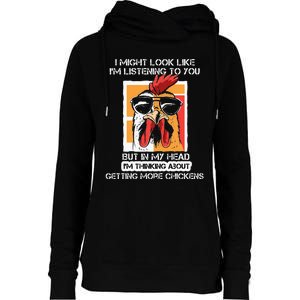 In My Head Im Thinking About Getting More Chickens Farmer Womens Funnel Neck Pullover Hood