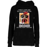 In My Head Im Thinking About Getting More Chickens Farmer Womens Funnel Neck Pullover Hood