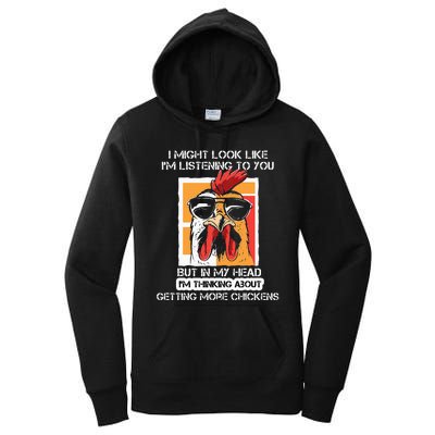 In My Head Im Thinking About Getting More Chickens Farmer Women's Pullover Hoodie