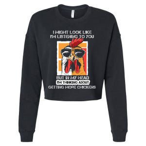 In My Head Im Thinking About Getting More Chickens Farmer Cropped Pullover Crew