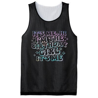 It's Me Hi I'm Birthday Girl It's Me Groovy  Mesh Reversible Basketball Jersey Tank