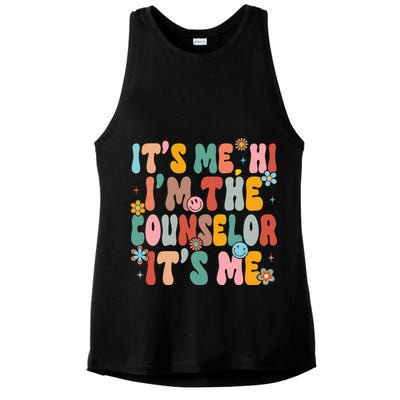 It's Me Hi I'm The Teacher Counselor  Back To School Ladies PosiCharge Tri-Blend Wicking Tank