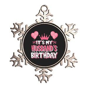 Its My Husbands Birthday Celebration Metallic Star Ornament