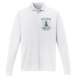 In My Heart Is A Christmas Tree Farm Xmas Holiday Performance Long Sleeve Polo