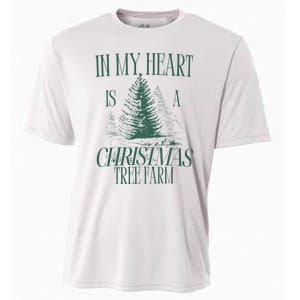 In My Heart Is A Christmas Tree Farm Xmas Holiday Cooling Performance Crew T-Shirt