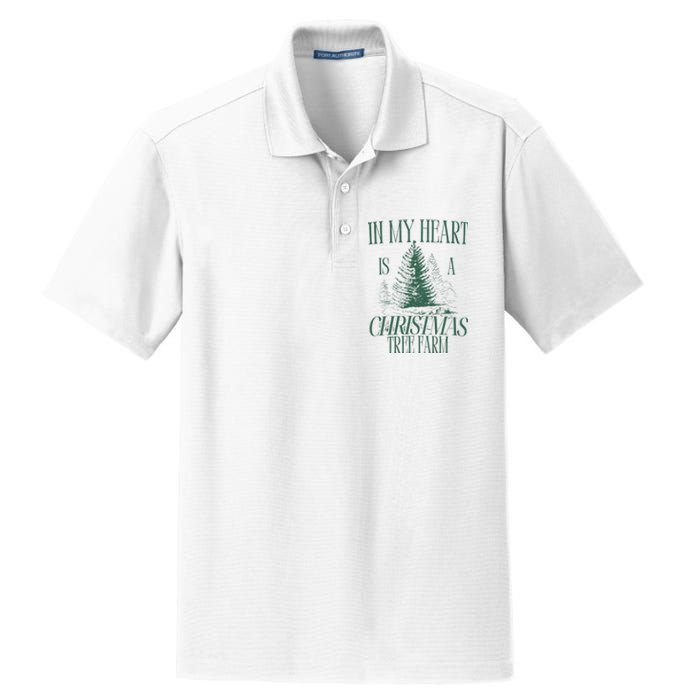 In My Heart Is A Christmas Tree Farm Xmas Holiday Dry Zone Grid Polo