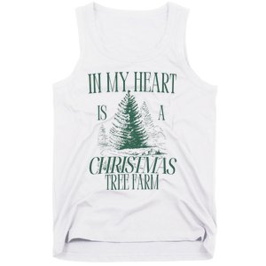 In My Heart Is A Christmas Tree Farm Xmas Holiday Tank Top