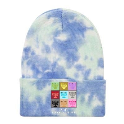 In My Hanukkah Era Ugly Jewish Xmas Funny Christmas Hanukkah  Tie Dye 12in Knit Beanie