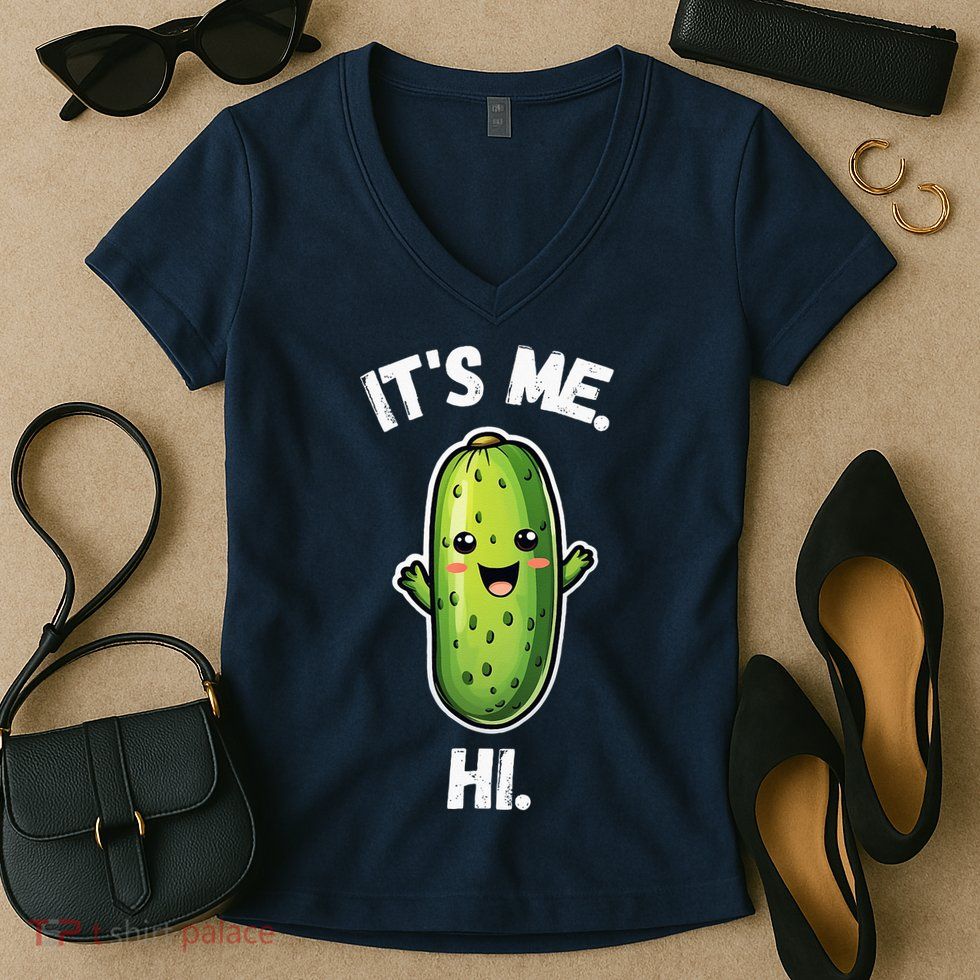 It's Me Hi I'm The Pickle Funny Pickles Lover Women's V-Neck T-Shirt