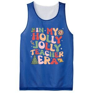 In My Holly Xmas Jolly Teacher Era Christmas Teacher Vibes Cute Gift Mesh Reversible Basketball Jersey Tank