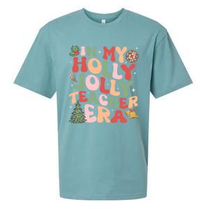 In My Holly Xmas Jolly Teacher Era Christmas Teacher Vibes Cute Gift Sueded Cloud Jersey T-Shirt