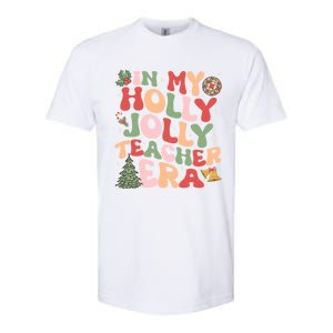 In My Holly Xmas Jolly Teacher Era Christmas Teacher Vibes Cute Gift Softstyle CVC T-Shirt