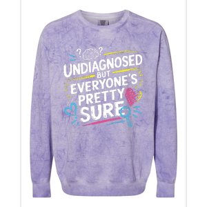 Ironic Mental Health Heavy Undiagnosed Funny Colorblast Crewneck Sweatshirt