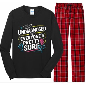 Ironic Mental Health Heavy Undiagnosed Funny Long Sleeve Pajama Set