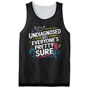 Ironic Mental Health Heavy Undiagnosed Funny Mesh Reversible Basketball Jersey Tank