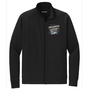 Ironic Mental Health Heavy Undiagnosed Funny Stretch Full-Zip Cadet Jacket