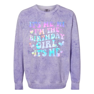 Its Me Hi Im Birthday Girl Its Me Groovy For Girls Colorblast Crewneck Sweatshirt