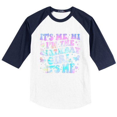 Its Me Hi Im Birthday Girl Its Me Groovy For Girls Baseball Sleeve Shirt