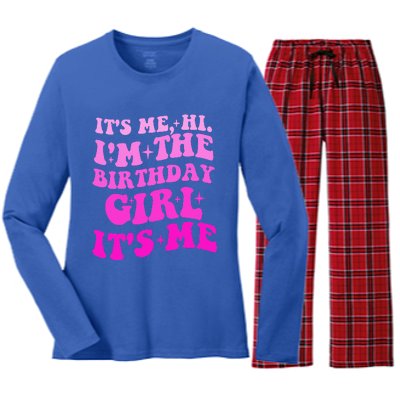 It's Me Hi I'm The Birthday Girl Its Me Birthday Party  Women's Long Sleeve Flannel Pajama Set 