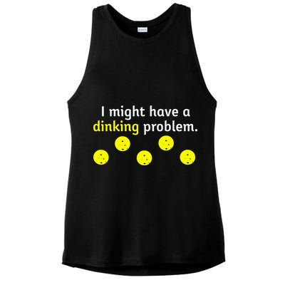 I Might Have A Dinking Problem Funny Pickleball Ladies PosiCharge Tri-Blend Wicking Tank