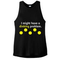 I Might Have A Dinking Problem Funny Pickleball Ladies PosiCharge Tri-Blend Wicking Tank