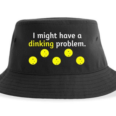 I Might Have A Dinking Problem Funny Pickleball Sustainable Bucket Hat