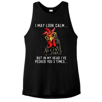 In My Head IVe Pecked You 3 Times Chicken Lover Poultry Ladies PosiCharge Tri-Blend Wicking Tank