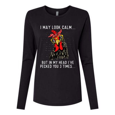 In My Head IVe Pecked You 3 Times Chicken Lover Poultry Womens Cotton Relaxed Long Sleeve T-Shirt