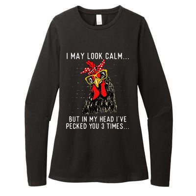 In My Head IVe Pecked You 3 Times Chicken Lover Poultry Womens CVC Long Sleeve Shirt