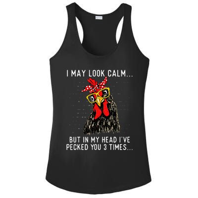 In My Head IVe Pecked You 3 Times Chicken Lover Poultry Ladies PosiCharge Competitor Racerback Tank