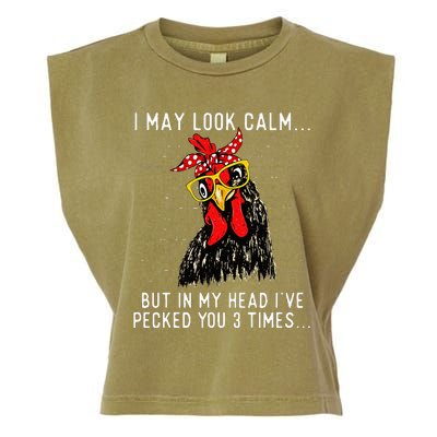 In My Head IVe Pecked You 3 Times Chicken Lover Poultry Garment-Dyed Women's Muscle Tee